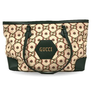 GUCCI Green Leather Tote Bag